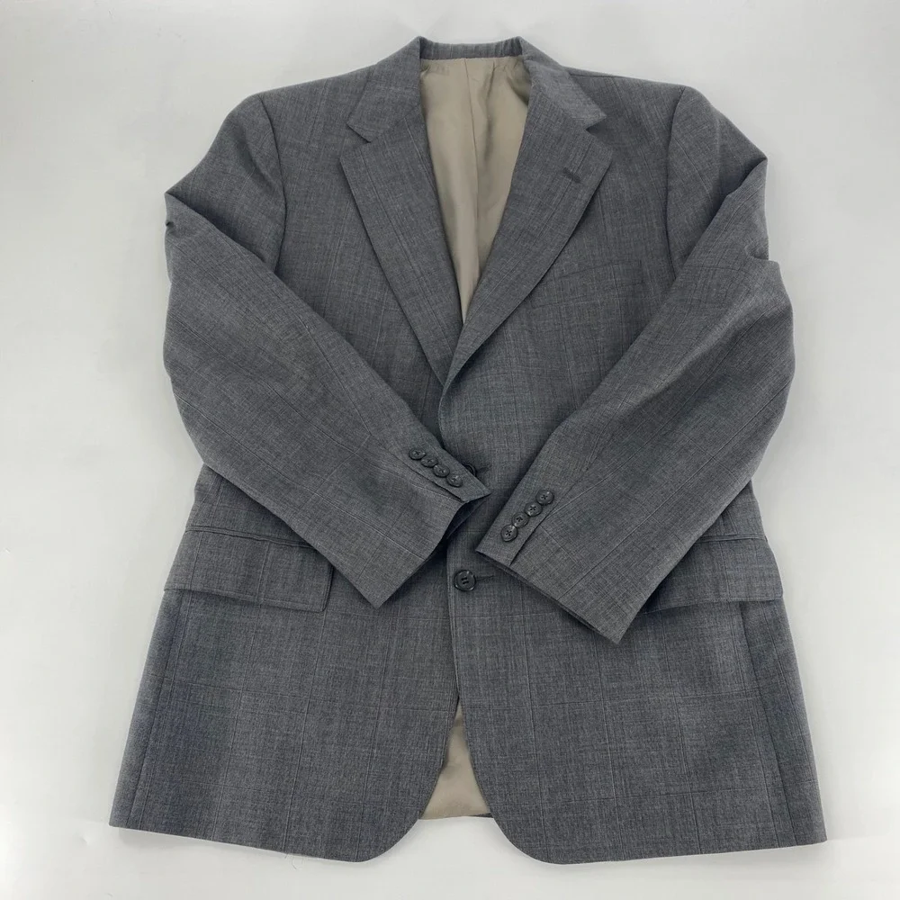 Polo University Club by Ralph Lauren  Mens Gray Plaid Sport Coat Blazer Size 44R